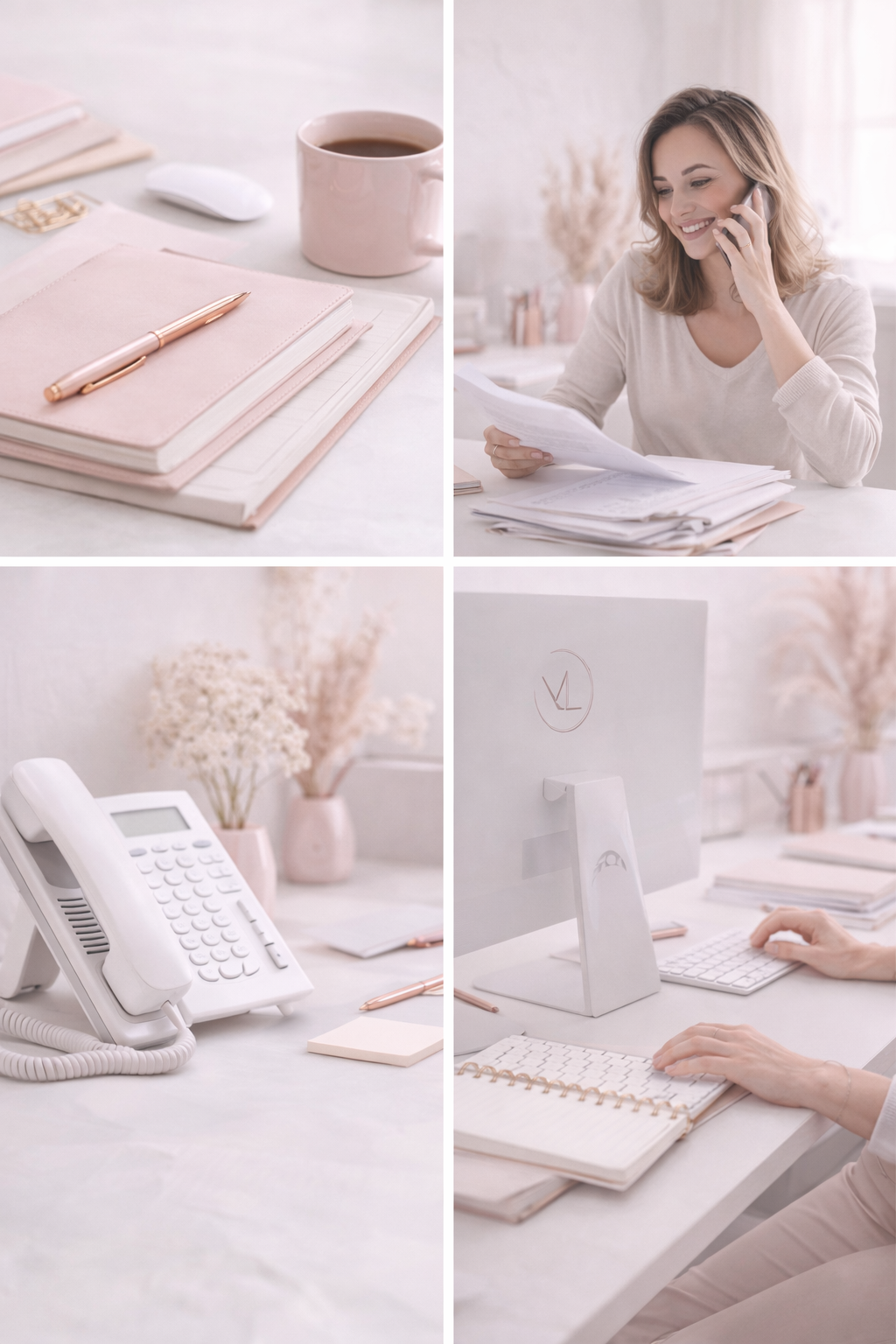 Bureau moderne avec téléphone et ordinateur